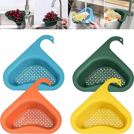 Support triangulaire pour égouttoir d'évier, filtre de cuisine, égouttoir multifonctionnel pour la cuisine, panier égouttoir suspendu orange-AquaForge (1/5)