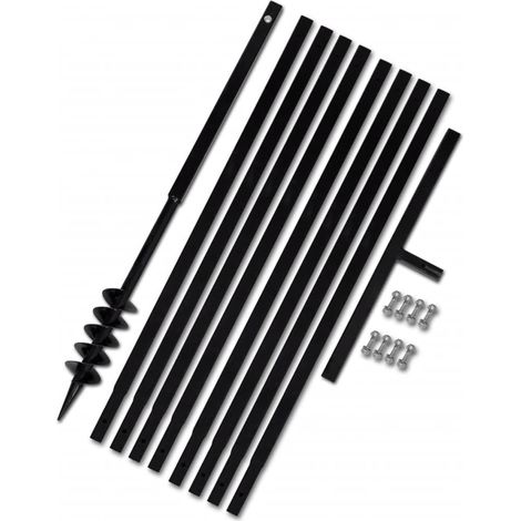 Vidaxl – Tarière manuelle 80 mm – Tube d'extension 9 m – Acier super résistant pour sols durs – Confort d'utilisation avec manche (1/7)