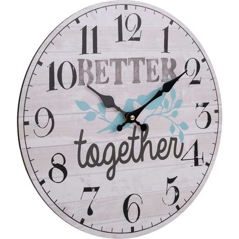 Reloj de pared de madera blanco d34x2 (1/5)
