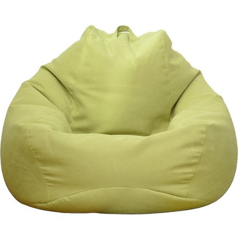 Grand pouf 3 tailles, canapé, intérieur, pour adultes et enfants, housse de fauteuil relax - 90 x 110 cm - vert (1/5)