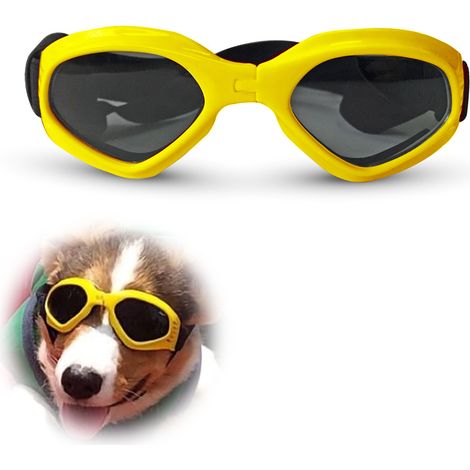2 lunettes de protection pour chien, verres en polycarbonate UV, ceinture ajustable en coton élastique, pour activités extérieures (1/5)