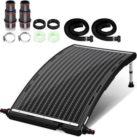 TolleTour 110 x 69 x 14 cm Chauffage solaire pour piscine Panneau solaire avec raccords Chauffage pour piscine Absorbeur solaire pour piscine noir