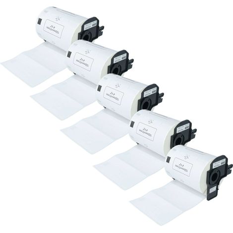 vhbw 5x Label Roll with Holder 102mm x 51mm (600 Label) compatible with Brother PT QL-560, QL560VP, QL-570, QL-580 Label Maker (1/4)