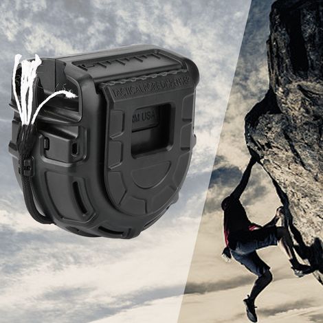 Dispenseur de Corde Paracord Tactique Noir pour Randonnée et Sécurité Extérieure