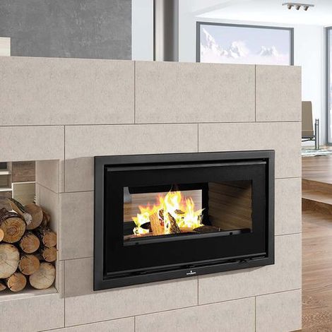 Insert cheminée à bois FLORIDA double face avec turbine 13 kW (1/5)