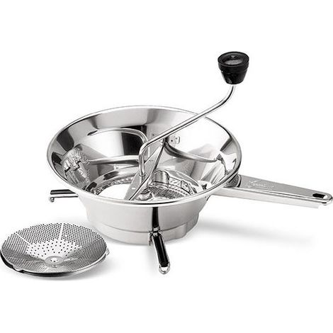 Lagostina I Cucinieri Passaverdure Acciaio Inox 18-0 Ø 19 cm 2 Filtri Intercambiabili Gambe Pieghevoli Antiscivolo colore Inox