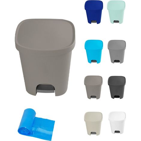 Cubo basura plástico Apertura con pedal 25 Litros  Cubo reciclar Mate 35x30x42 cm