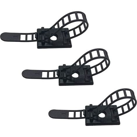 Paquete de 25 clips adhesivos para cables - Bridas ajustables y reutilizables para la gestión de cables - Clips resistentes para organización en casa, oficina y bricolaje (1/4)