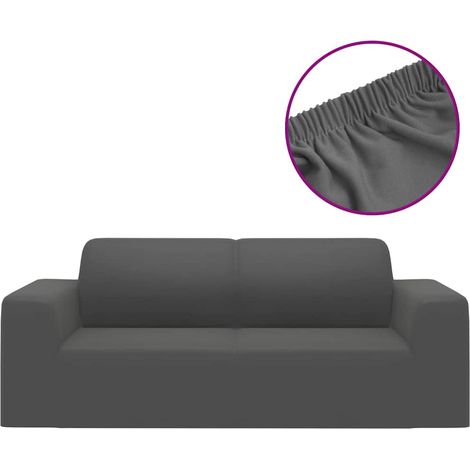 Maison Exclusive - Fodera Elasticizzata Divano 2 Posti Jersey Poliestere Antracite (1/5)