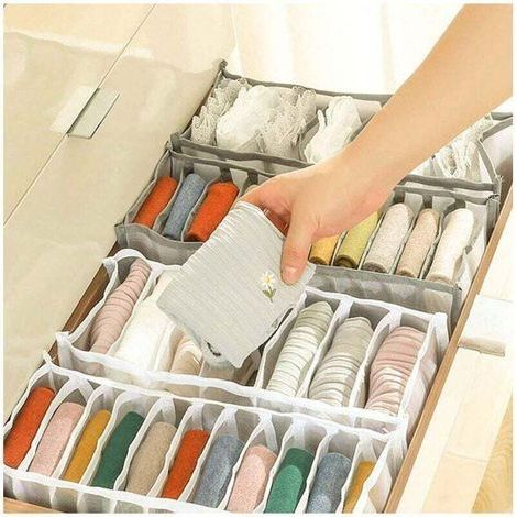 3-teiliges Schubladen-Organizer-Set zur Aufbewahrung von Unterwäsche, BHs, Dessous und Socken faltbarer Kleiderschrank-Organizer für BHs, Socken und Krawatten (1/4)