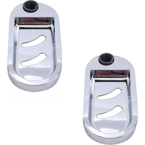 Deux barres de douche réglables avec porte-savon, support de salle de bain élégant, argenté. (1/5)