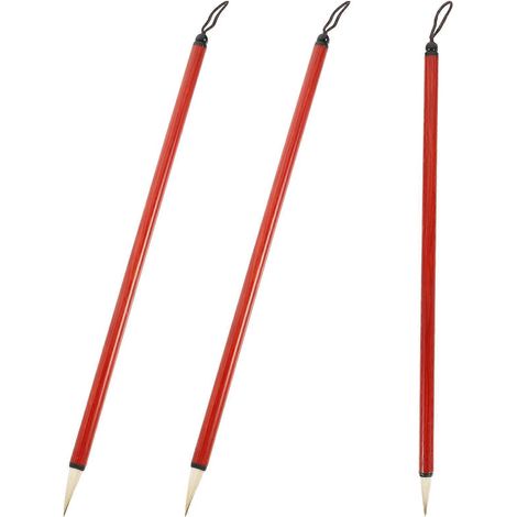 Lot de 3 pinceaux multifonctions pour la peinture, pinceaux chinois pour la calligraphie et la peinture domestique-23X0.8X0.8CM-Brown