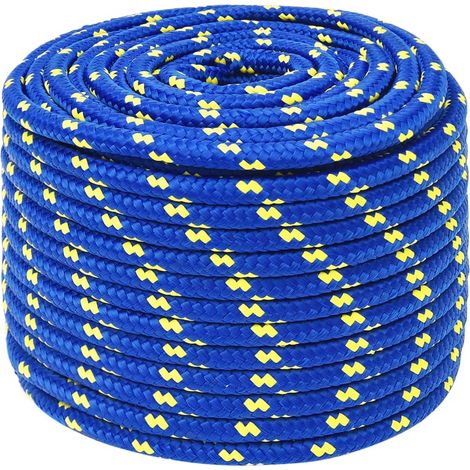 Corde de bateau, Corde de Chanvre, pour la Décoration, le Bricolage, le Jardinage Bleu 12 mm 100 m Polypropylène OIB9509E (1/5)