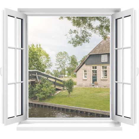 Mosquito Net Window Cuttable, Universal Washable Net with Adhesive Fine Mesh Strip Adjustable Mosquito Net Curtain No Drilling Max 130x150CM(Pack of 1, White) (1/5)