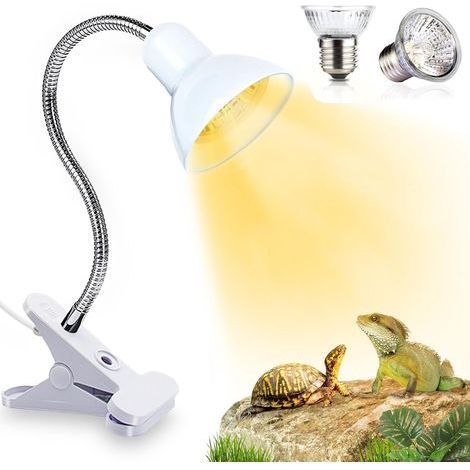 Lampe chauffante pour tortues, lampe pour tortues terrestres, lampe chauffante pour reptiles, pour reptiles, amphibiens, tortuesB-white-b (1/5)