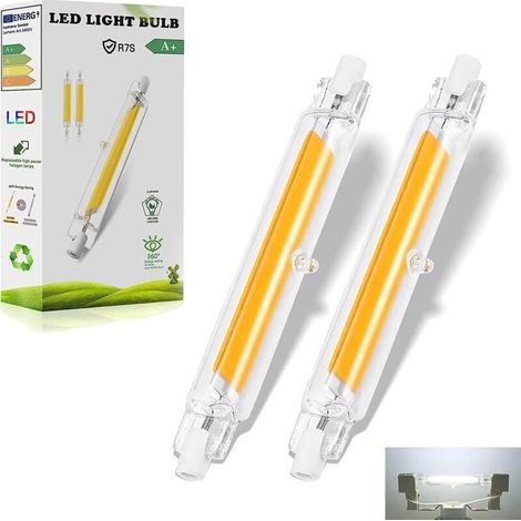 Ampoules R7S LED 78mm Dimmable. 10W R7S LED Équivalent à 100W Ampoule Halogène. Blanc Froid 6000K 1000LM. Sans Scintillement. Éclairage à Faisceau 360°. lot de 2 (1/5)