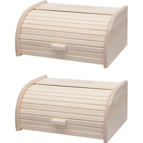 Lot de 2 huches à pain en bois Fackelmann Boissellerie
