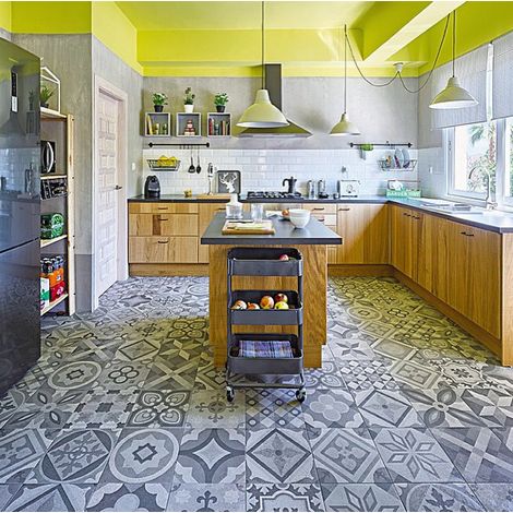 Aelle - Carrelage sol / mur effet béton patchwork motifs 30x30 cm RIBADEO GREDOS - Vendu par boîte de 1.17 m² (1/5)