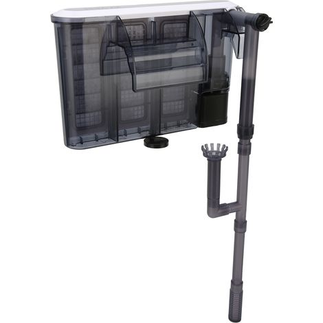 Filtro externo silencioso de 6 W para acuario, para montaje en pared – PVC – caudal de 600 l/h – elimina aceites (1/5)