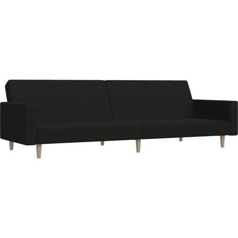 Canapé Sofa-lit à 2 places noir tissu (1/5)
