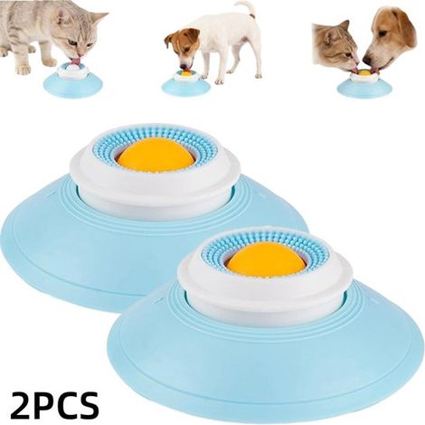 2 piezas, Pelotas para lamer para perros, Comederos con pelotas para lamer, Comederos de comida lenta, Para relajación, Azul, 14,514,55,5 cm (1/5)
