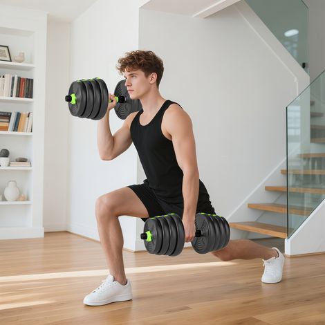 Juego de mancuernas ajustables de 30 kg, juego de mancuernas, barras, juego de entrenamiento con pesas