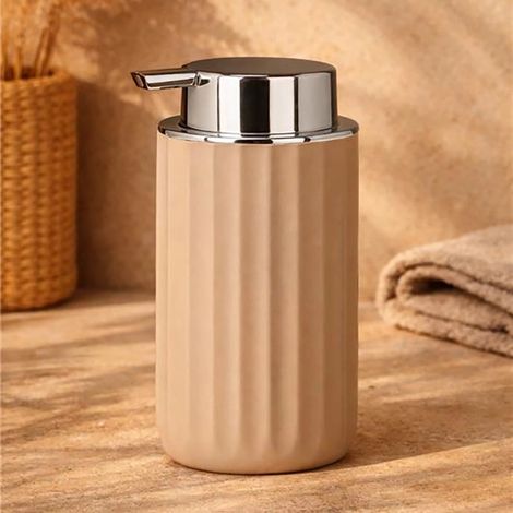 Exagonshop Dispenser sapone da appoggio in tpr tortora
