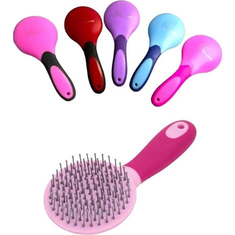 Brosse à crinière pour chevaux - Softtouch - Tête de brosse ronde - Embout de brosse ergonomique (1/4)