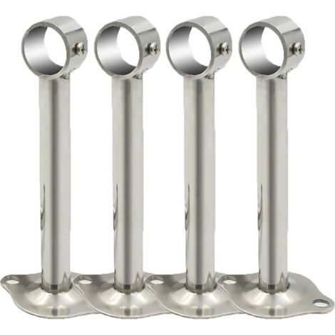 Vtizikl Lot de 4 supports muraux en acier inoxydable pour tringle à rideau de douche et penderie