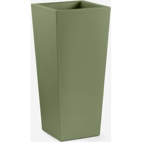 Vaso quadrato alto da esterno in polietilene Gaia 85 - Verde 2 (1/3)