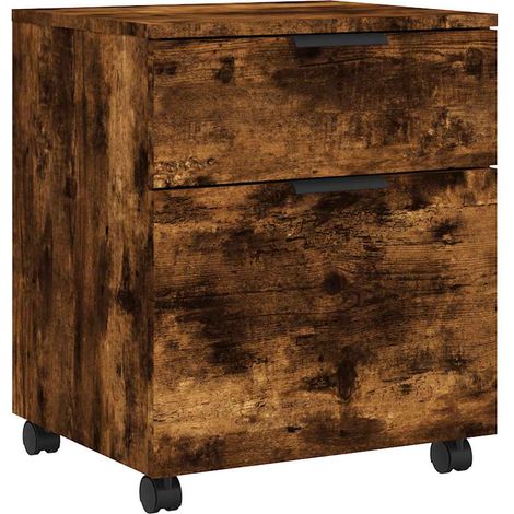 Maison Exclusive - Archivador ruedas madera contrachapada roble a