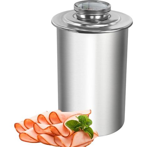 Prensa para jamón de acero inoxidable con termómetro，ideal para preparar jamón cocido casero saludable