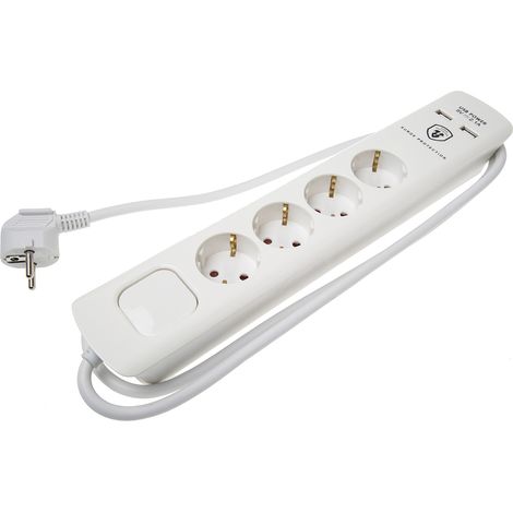 Rallonge électrique 1.5m, 4 prises Schuko, 250 V 16A ( Prix pour 1 ) (1/2)