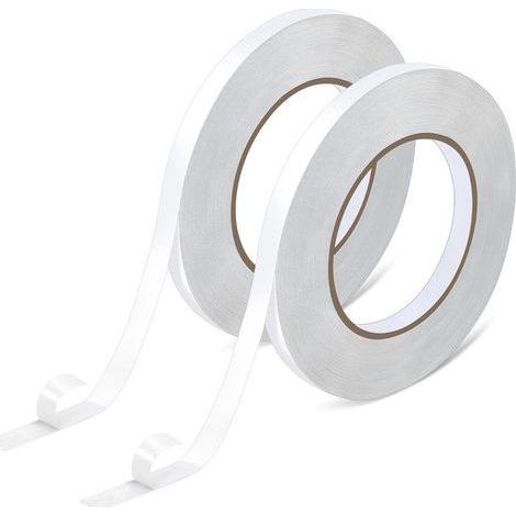 Ruban Adhésif Double Face Extra Fort, Double Face Fixer Sans Percer Nano Tape Fin pour Scrapbooking Moquettes Adhesif Mural Décorations Photo Enveloppes Bricolage (10mm x 50m x 2 Rouleau) (1/5)
