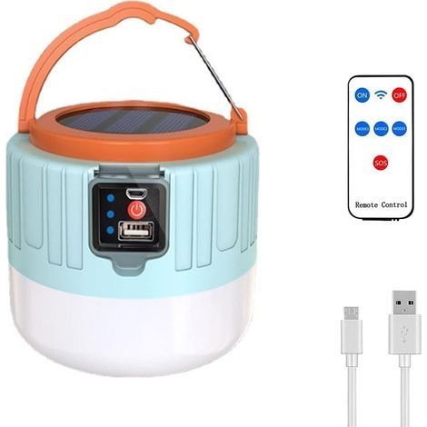 800 Lumen Solar Camping Lamp, Rechargeable Camping Lantern with Remote Control, Solar Charging, 3 Lighting Modes (1/5)