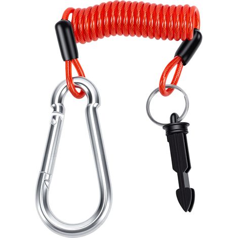 Cavo per rimorchio staccabile, molla in acciaio inox, filo avvolto, freno di emergenza con perno, per camper (1/5)