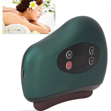Cet appareil de massage facial est doté d'une planche gua sha électrique, d'une fonction liftante et modelante, et propose des fonctions chauffantes, vibrantes et de lumière rouge. Il dispose de 9 vit (1/5)