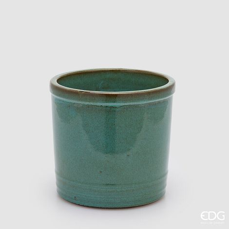 EDG Enzo De Gasperi Vaso Glaze Cilindro Turquoise Ceramica 23 cm