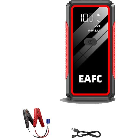 Avviatore di emergenza per auto, power bank portatile, torcia a LED, clip standard da 4000 A (1/2)