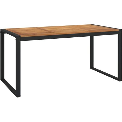 Table de jardin et pieds en forme de U 160x80x75 cm bois acacia vidaXL