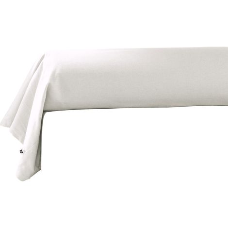 Taie de traversin flanelle coton 85x185 cm CANDICE Blanc Neige