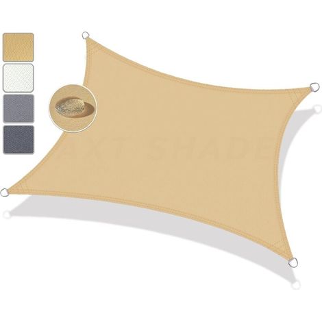 Vela ombreggiante rettangolare impermeabile 2x3 m con protezione UV per giardino e terrazzo - Sabbia (1/3)
