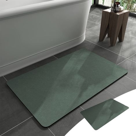 Tapis De Salle De Bain - En Pierre De Diatomée - Antidérapant Rapide À Sécher Absorbant - Pour Devant Baignoire Douche Lavabo Sous Porte - 50x80 cm (1/5)