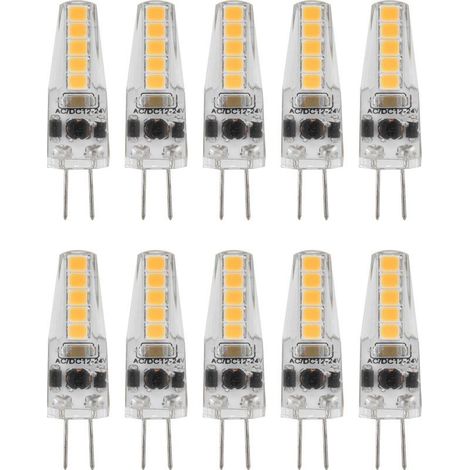 10pcs G4 LED Ampoules 2W Bi Pin Base Dimmable Ampoules pour Lustre Plafonnier Lampe De Table Blanc Chaud 3000K AC 1224V (1/5)