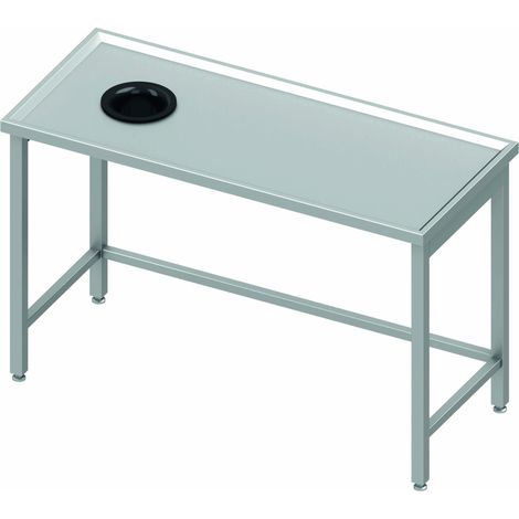 Table Centrale Inox Avec Trou Vide-Ordure à Gauche - Profondeur 600 - Stalgast