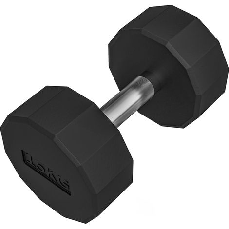 Haltère poignée antidérapante, fitness, sport à domicile, 15kg, noir (1/5)