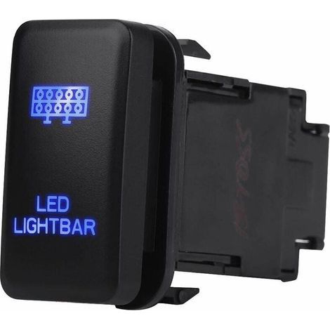 Bardusch-Interrupteur à bascule de barre lumineuse à LED ON OFF LED Light, 12V Bleu LED Auto Auto On Off Rocker Toggle Switch pour Hilux Landcruiser VIGO(LED LIGHT BAR Pattern) (1/5)