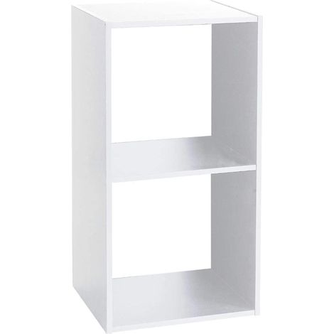 Estantería madera 2 estantes mezcla natural blanco