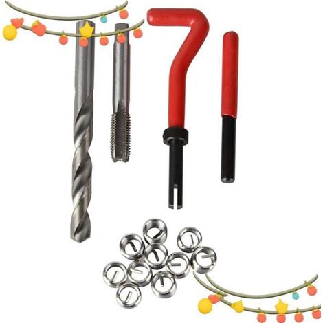 Kit De Réparation De Filetage - Inserts Métriques M5 M6 M8 M10 M12 - Pour Réparation Trou Taraudé Endommagé - 11 Pièces (1/5)
