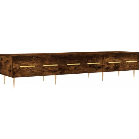 Armoire Meuble TV Scandinave,Banc support TV chêne fumé 150x36x30 cm bois d'ingénierie -15933 (1/5)